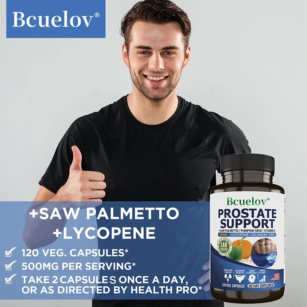 Potent Saw Palmetto Supplement - Lycopene, Pumpkin Seed, DHT Blocker, Bladder Health, Urinary Health & Prostate Support for Men