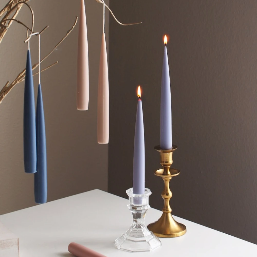 Double Taper Pillars Acrylic Mold for Candle Geometry Column Scented Candles Plastic Mould Wedding Decor Cylinder Birthday Gifts
