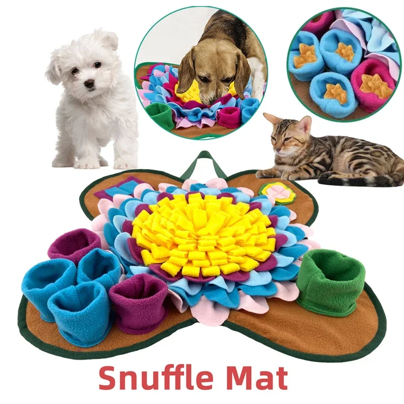 Pet Snuffle Feeding Mat Dog Chew Toys Pet Squeaking Stuffed Toys Puzzle Feeder Pad for Dogs Cats Play Funny Training Plush Toys