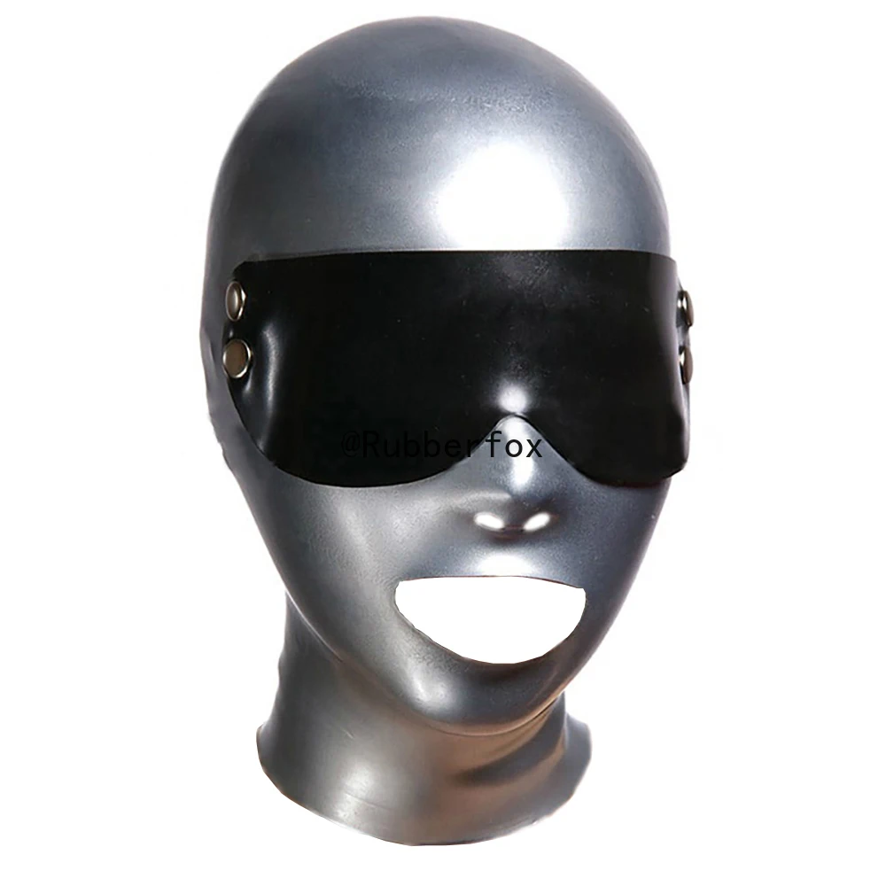

Индивидуальная маска из натурального латекса, уникальная латексная маска унисекс с капюшоном, съемная маска для глаз, реквизит для вечеринки, клубная одежда