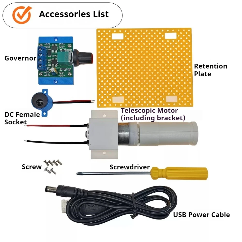 Linear Motor Telescopic DC Motor Mini Electric Actuator Screen Click Speed Controller 30mm Stroke 5KG Thrust Push Rod Kit