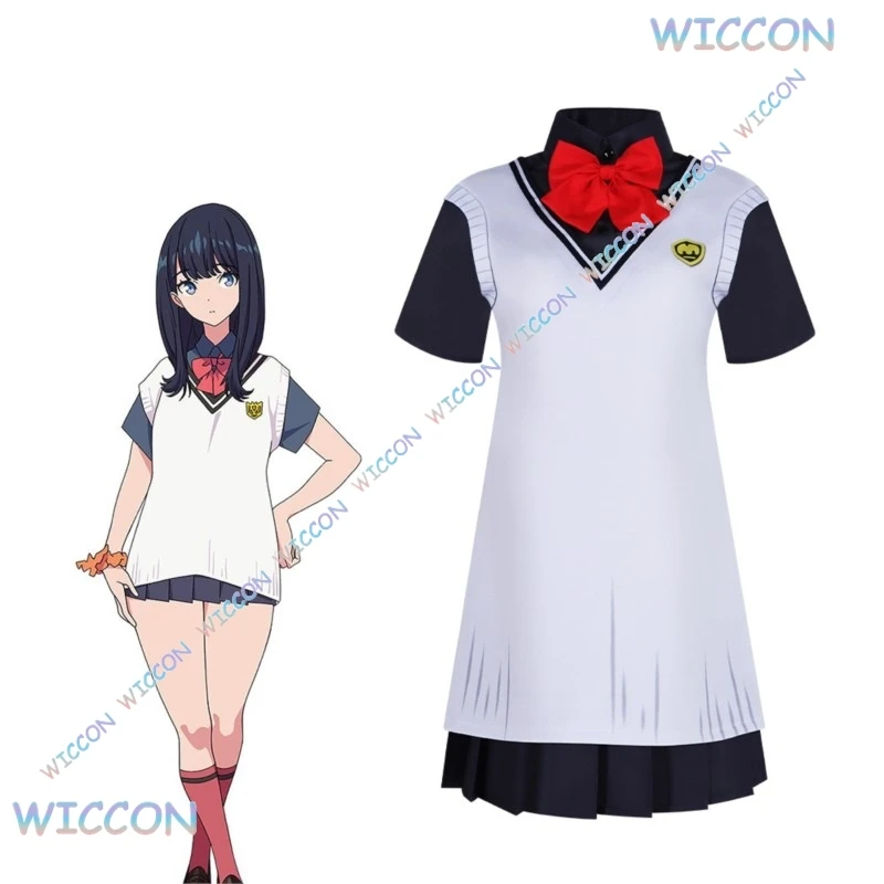 

Takarada Rikka Косплей Костюм Аниме SSSS.GRIDMAN Cospaly Jk Платье Takarada Rikka Парик Женский костюм для ролевых игр на Хэллоуин