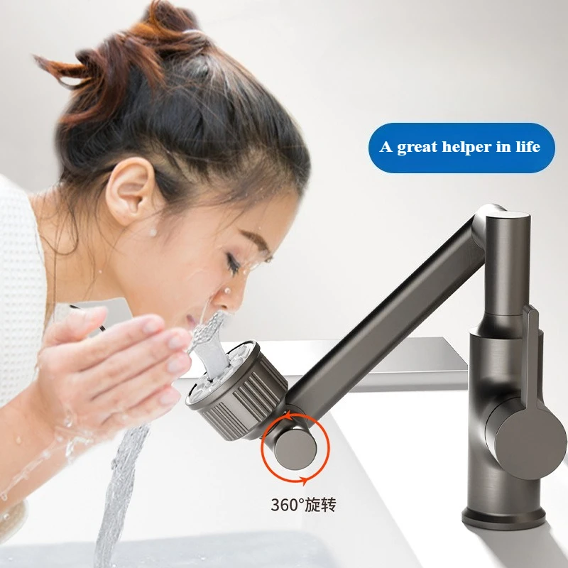 Toilet grey brass hot and cold faucet, toilet sink multi-function faucet