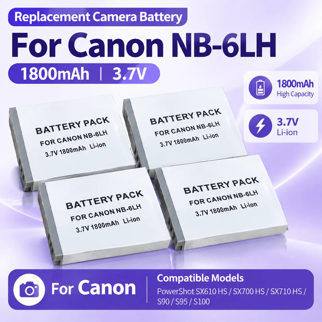 Replacement Digital Camera Battery NB-6L NB6LH 1800mAh For Canon PowerShot SX240 SX275 SX280 SX500 SX510 HS IXUS310 D10 D20 D30