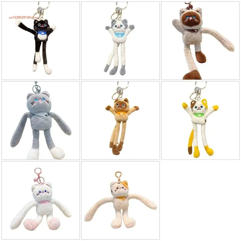 

Interactive Pullable Plush Cats Pendant Keychain Accessory for Personal Use