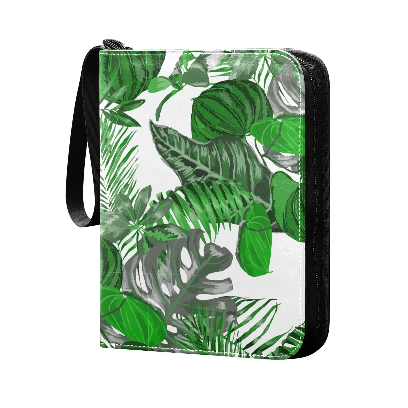 Summer Palm Trees Card Binder 4 Pocket Card Binder 400 Double Sided Pocket Album Sport Game Cards Unique Card Collection Storage