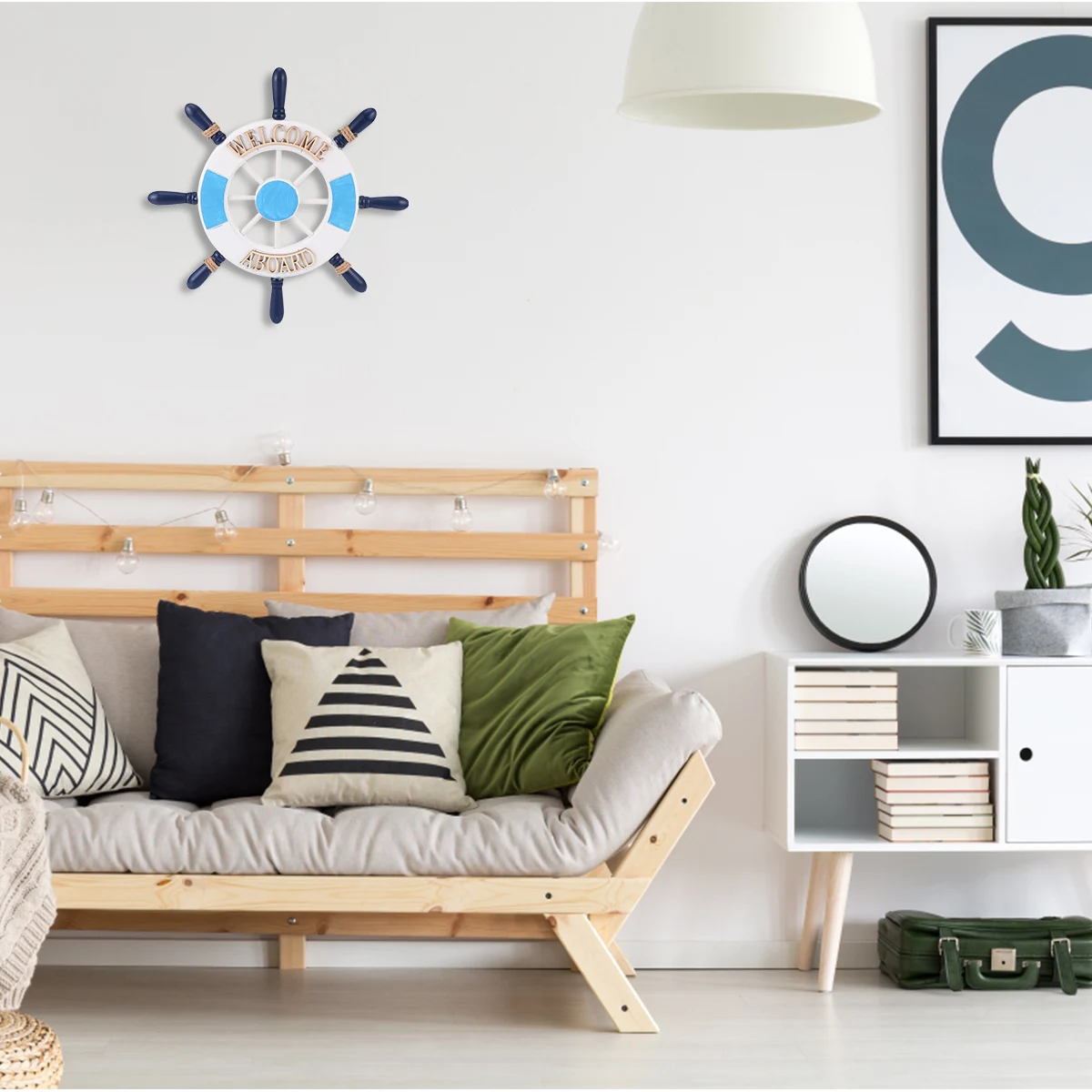 

Wall Decor Ship Rudder Decoration Lightweight EcoFriendly Home Bar Shop Creative Design Mediterr Style Doorplate