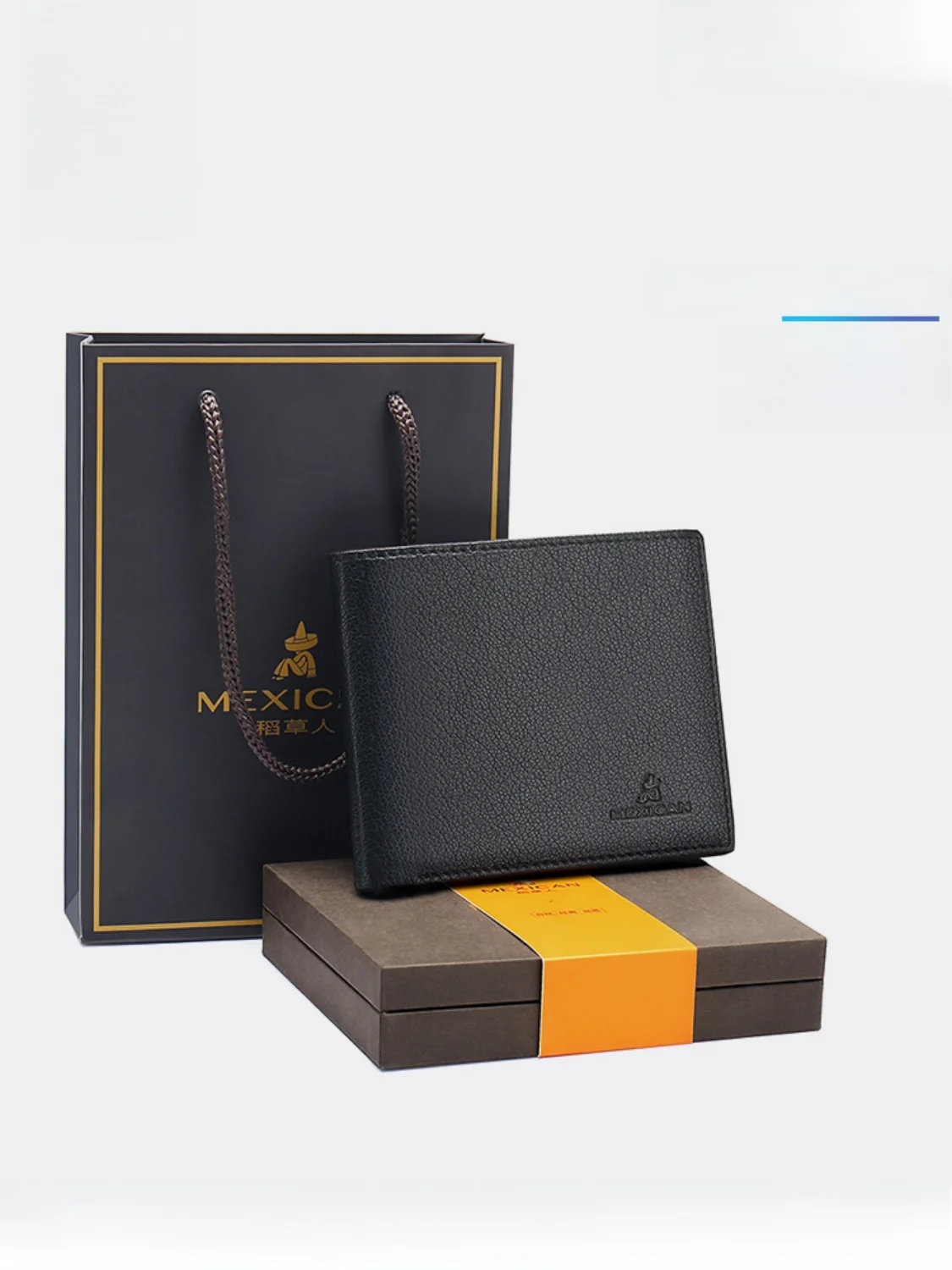 genuine-leather-short-wallet-for-men-student-gift-boxed-business-ol-style-pure-color-horizontal-shape-mexican-brand-wallet