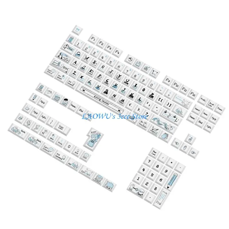 

Y8AD 136Pcs Customized Dye Sublimation Keycaps Original Height Sea Salt Course Keycap
