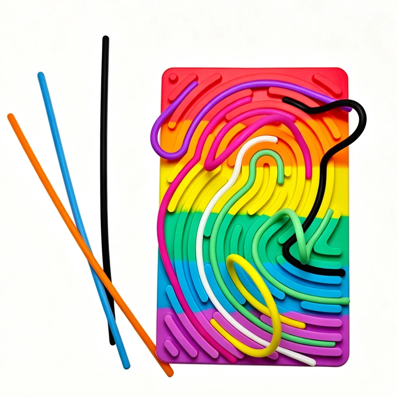 Sensory Activity Board Silicone Fidget Toy Calming Down Quiet Stress Anxiety ADHD Autism Best Gifts For Kids Boys Girls