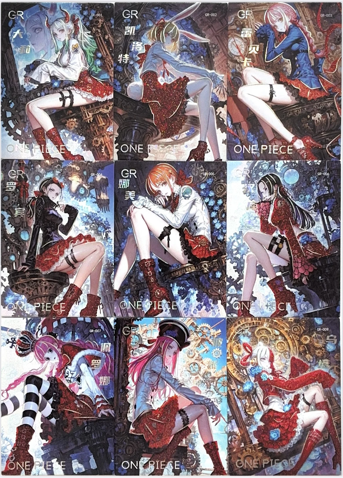 9Pcs/Set Anime One Piece Gr Fanmeng2 Cards Yamato Goroatte Rebecca Robin Nami Hancock Perona Uta Collectible Cards Christmas Gift