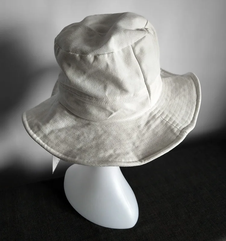 UMI MAO White Fisherman Hat Sun Visor Hat Large Brimmed Basin Hat Spring Summer Hat Outdoor Travel Yamamoto Cloth Cap Men Women