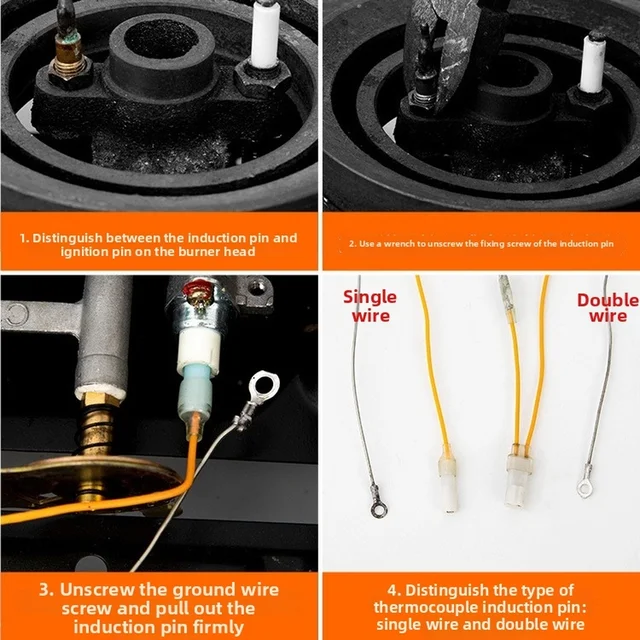 Électrovanne Thermocouple Sensor Probe Copper with Solenoid Valve for Gas Stove Flame Protection Automatic Gas Shutoff Feature Gaz et carburant — détail 2
