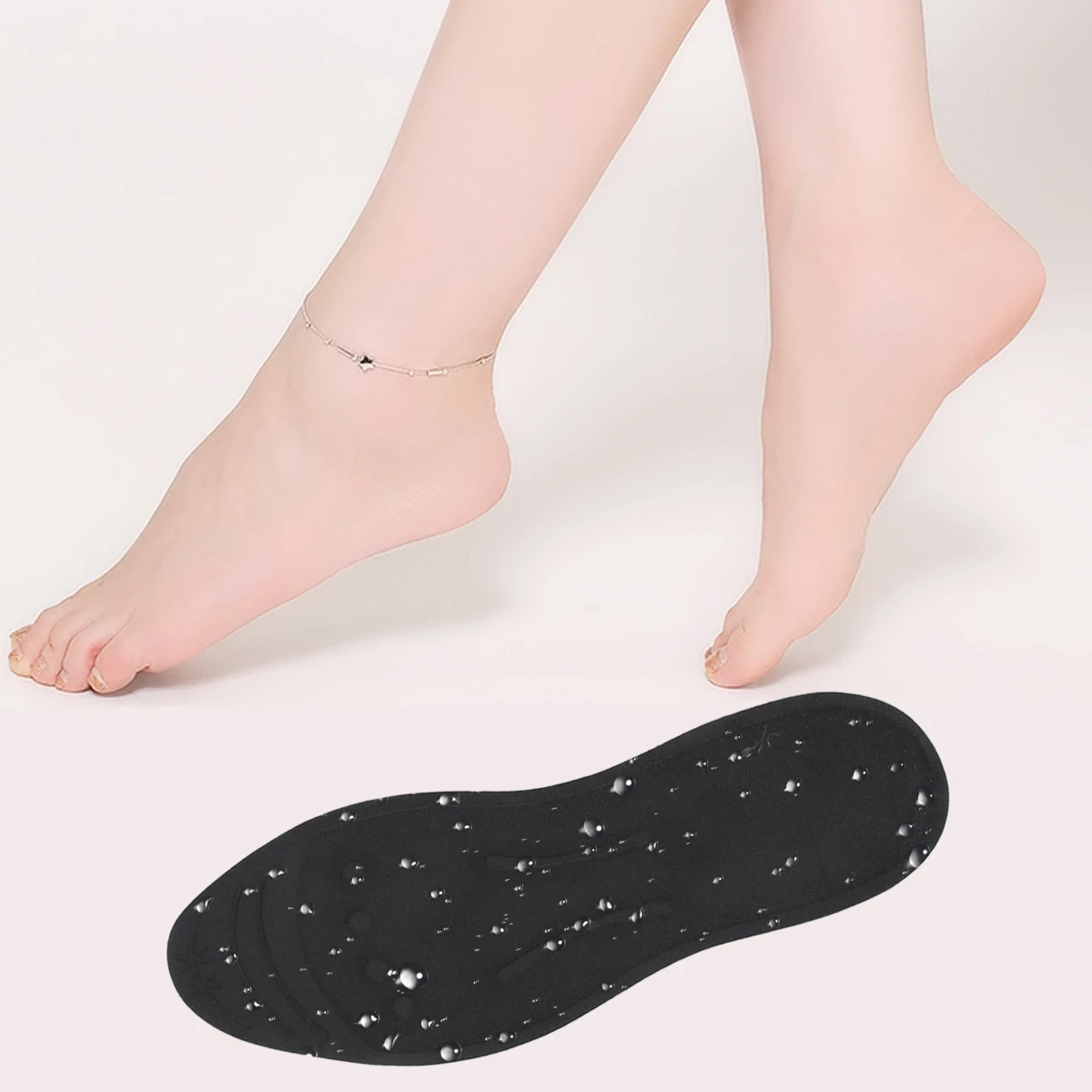

Sweat absorbing Shockproof Insoles Black High Heel Massaging Comfortable Pads Liquid Glycerin Pain Relief Thin Flexible Design