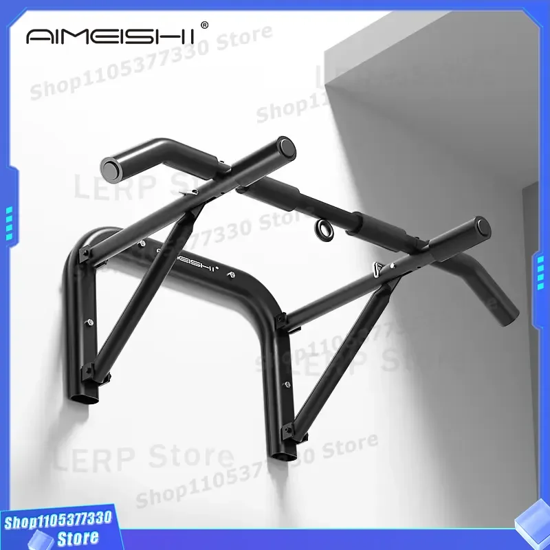 Wall Mounted Pull Up Bar Home Gym Fixed Horizontal Bar Indoor Fitness Equipment Strength Training Doorway Chin Up Station