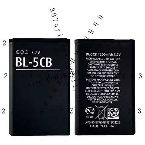 zx BL-5CB Lithium Batteries 1200mAh BL 5CB Rechargeable Cell for Nokia N72 100 105 109 111 113 6086 BL5CB Phone Battery