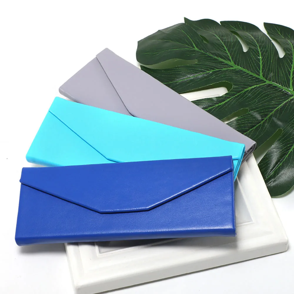 PU Leather Triangle Folding Glasses Case Men Women Elegant Sunglasses Box Waterproof Reading Glasses Box Eyewear Protective