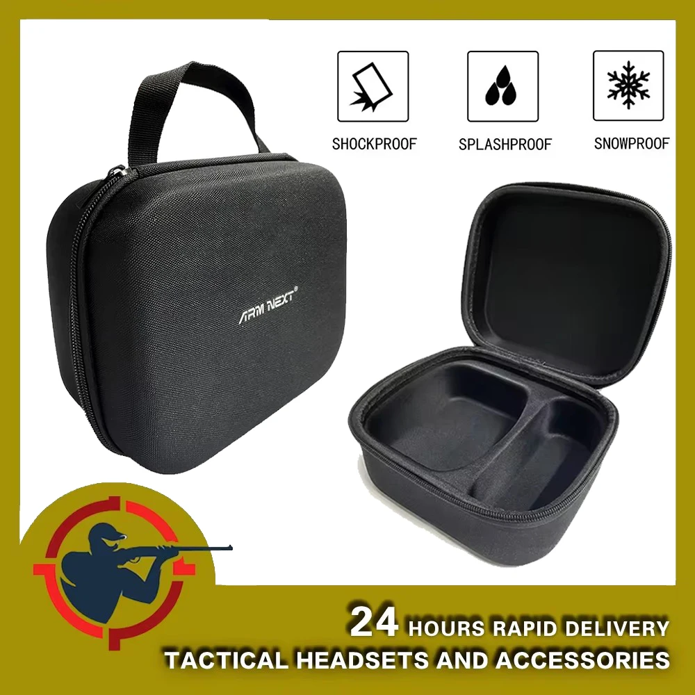 The tactical headset case can hold headphones and glasses separately. Tactical headset storage box, anti-fall EVA material