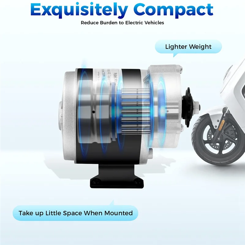 Moteur électrique de réduction AB61-Gear 24V 250W avec pignon à 9 dents pour Scooters Ebike et Mini vélos
