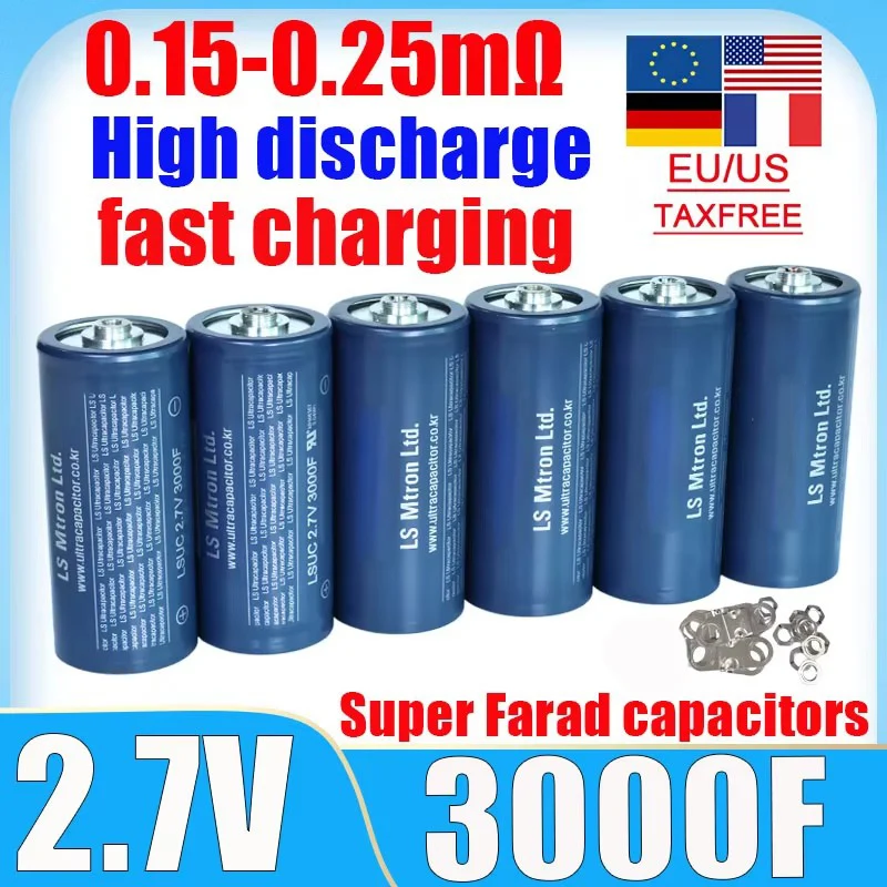2.7V 3000f Super Farad Battery Pack Capacitor DIY 12V 24V 48V Car Start Car Audio LS Super Capacitor EU/US Tax Exempt