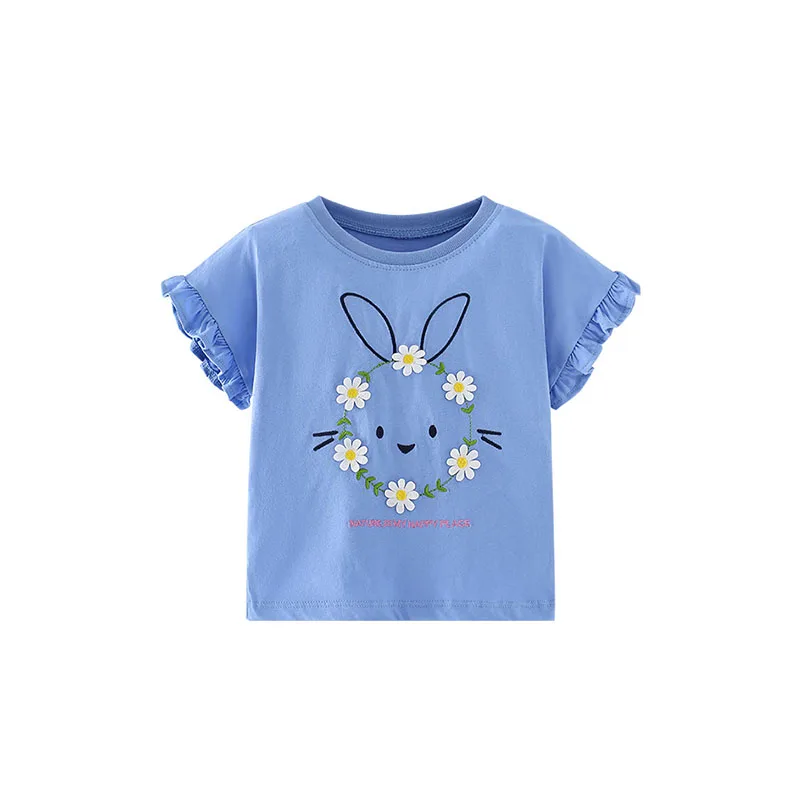 Springen Meter 2-7T Neue Ankunft Flamingo Sommer Mädchen T Shirts Kurzarm Heißer Verkauf Kinder Tees Tops baby Kostüm Baby Shirts