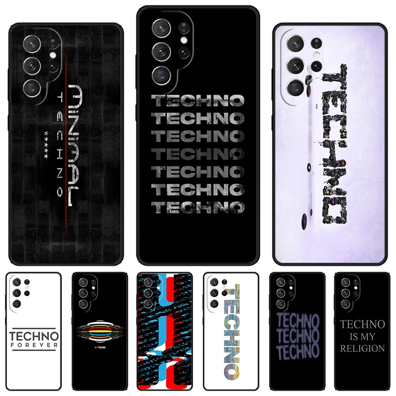 

Techno Music phone case For Samsung Galaxy S24 S25 S23 S22 Ultra Note 10 20 Plus S20 S21 FE Cover