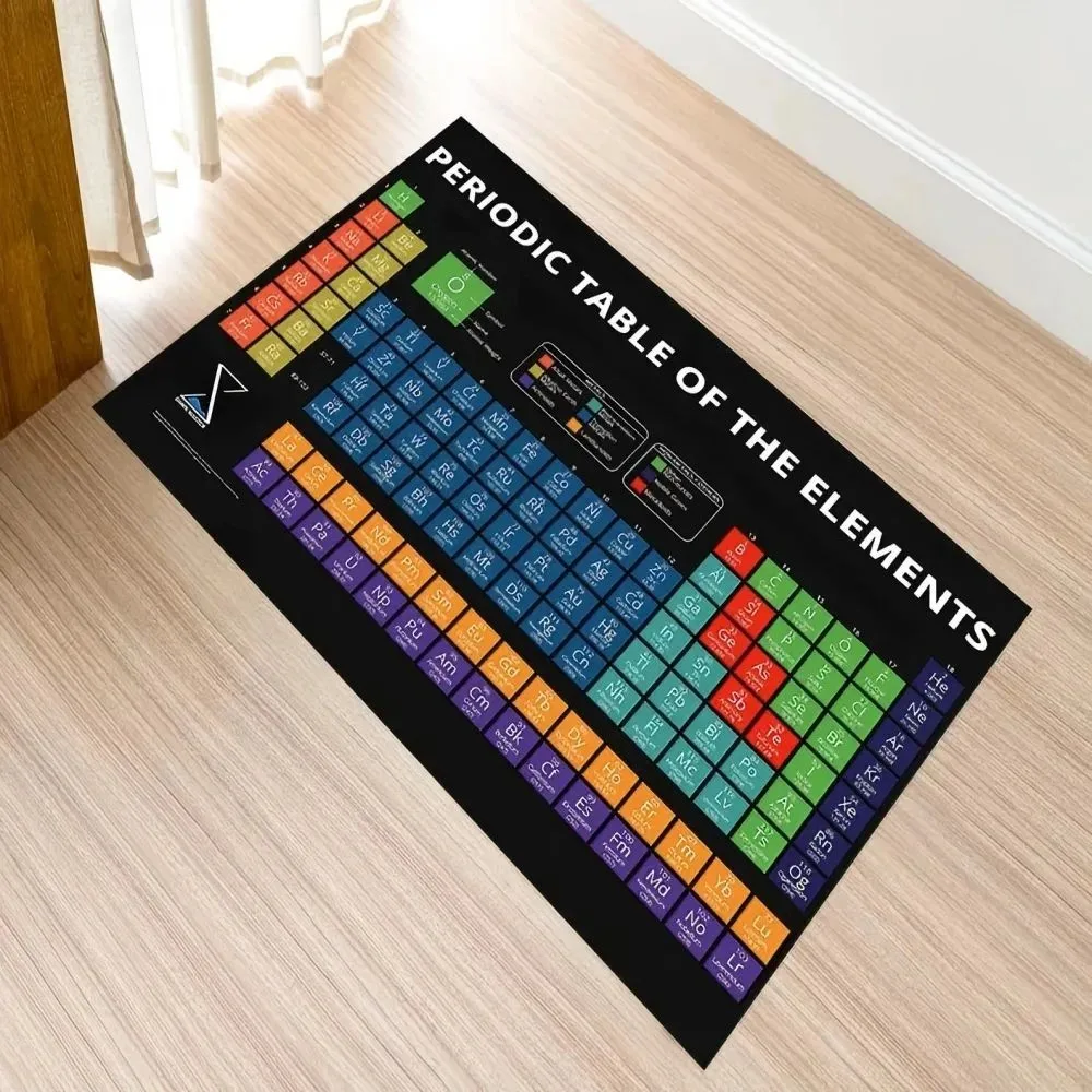 VIKAMA Science Periodic Table Educational Rug, Non-Slip Durable Carpet Mat for Home Classroom Teacher Decor