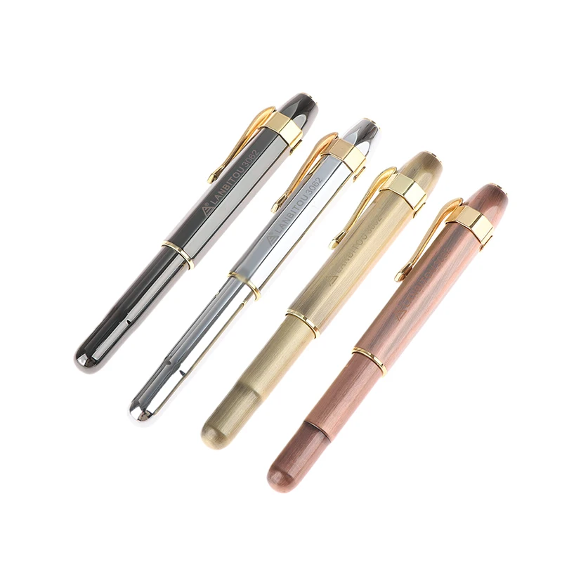 

Hot 1PC 3062 Unique Antique Brass Pocket Roller Ball Pen Short Portable Ball Pens Gift Office School Stationery Writing Fluent