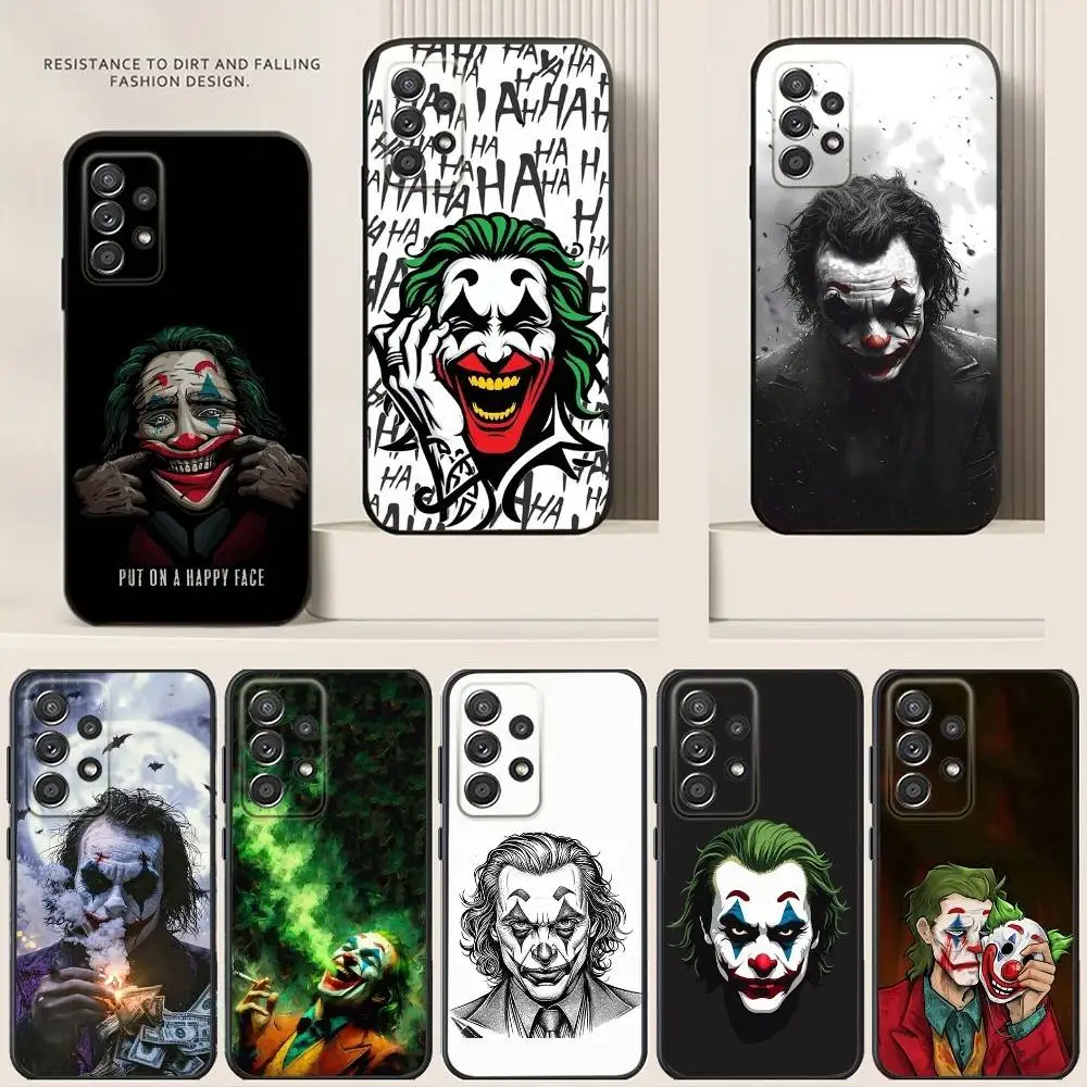 

Cool J-Jokers C-Clown Phone Case For Samsung S24,21,22,23,30,Ultra,20,Plus,Note,10,9,5G Black soft silicone case