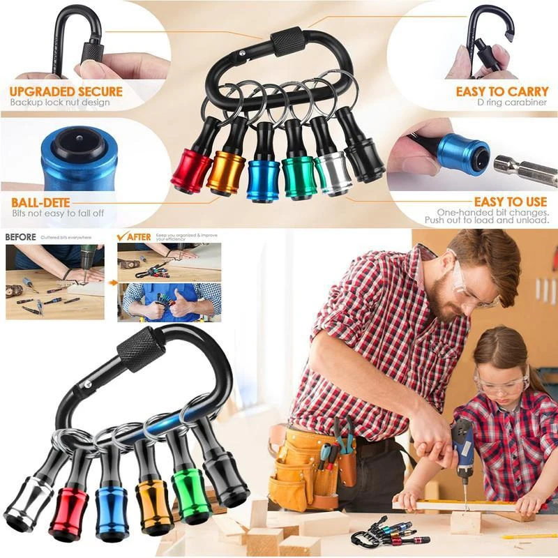 

Holder Socket Adapter 1/4 Inch Hex Shank Keychain Extension Bar Screwdriver Bits Drill Bit Screw Adapter Bit Holder Fast Change
