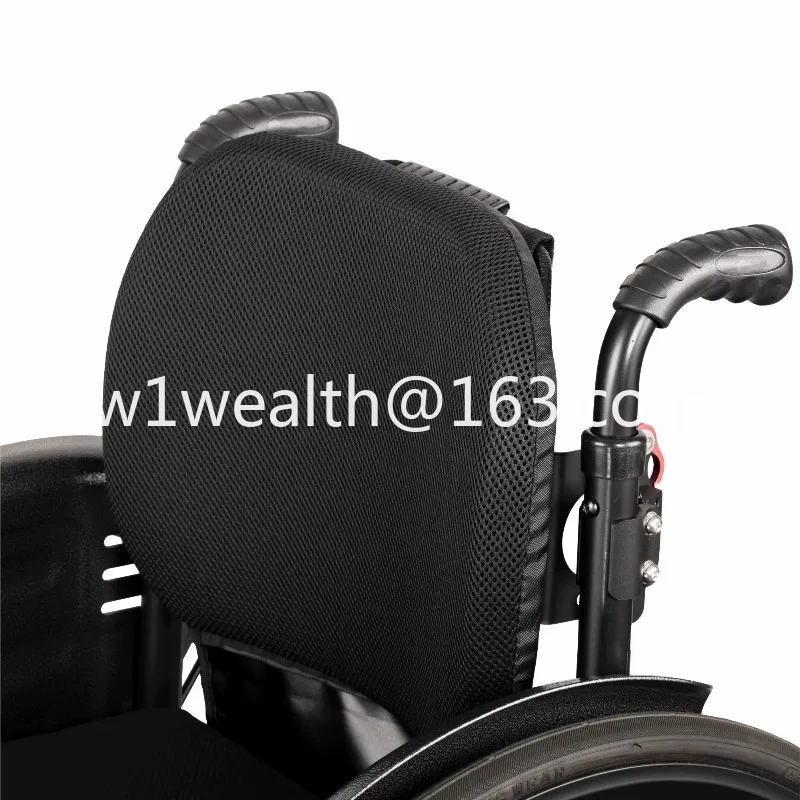Black Adjustable Wheelchair Backrest Cushion for Manual Sports Wheelchair