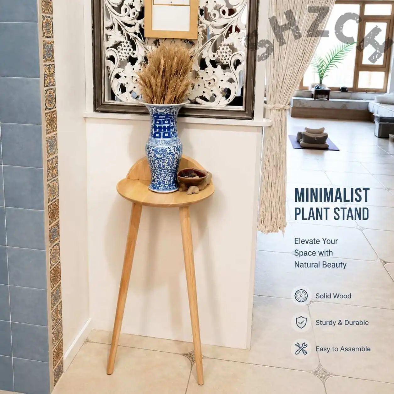 Nordic Solid Wood Narrow Side Table – Minimalist Wall-Mounted Bedside, Entryway, or Living Room Console Desk
