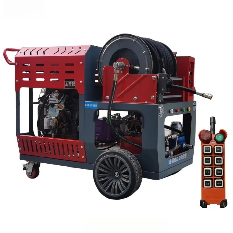 Remote Control Hydro Jetting High Pressure Sewer Products High Pressure Sewer Jetter Drain Unblocking Machine for Concrete Pipe