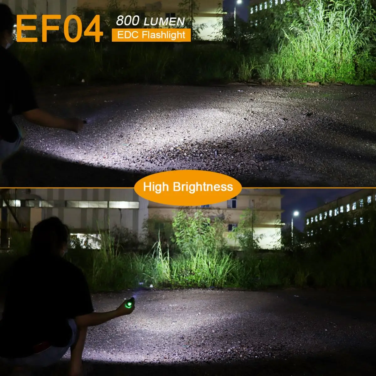 LED Flashlight USB Rechargeable EF04 800Lm IPX7 Waterproof EDC LED Flashlight Torch for Outdoor Camping 10W LED Flash Light Lamp