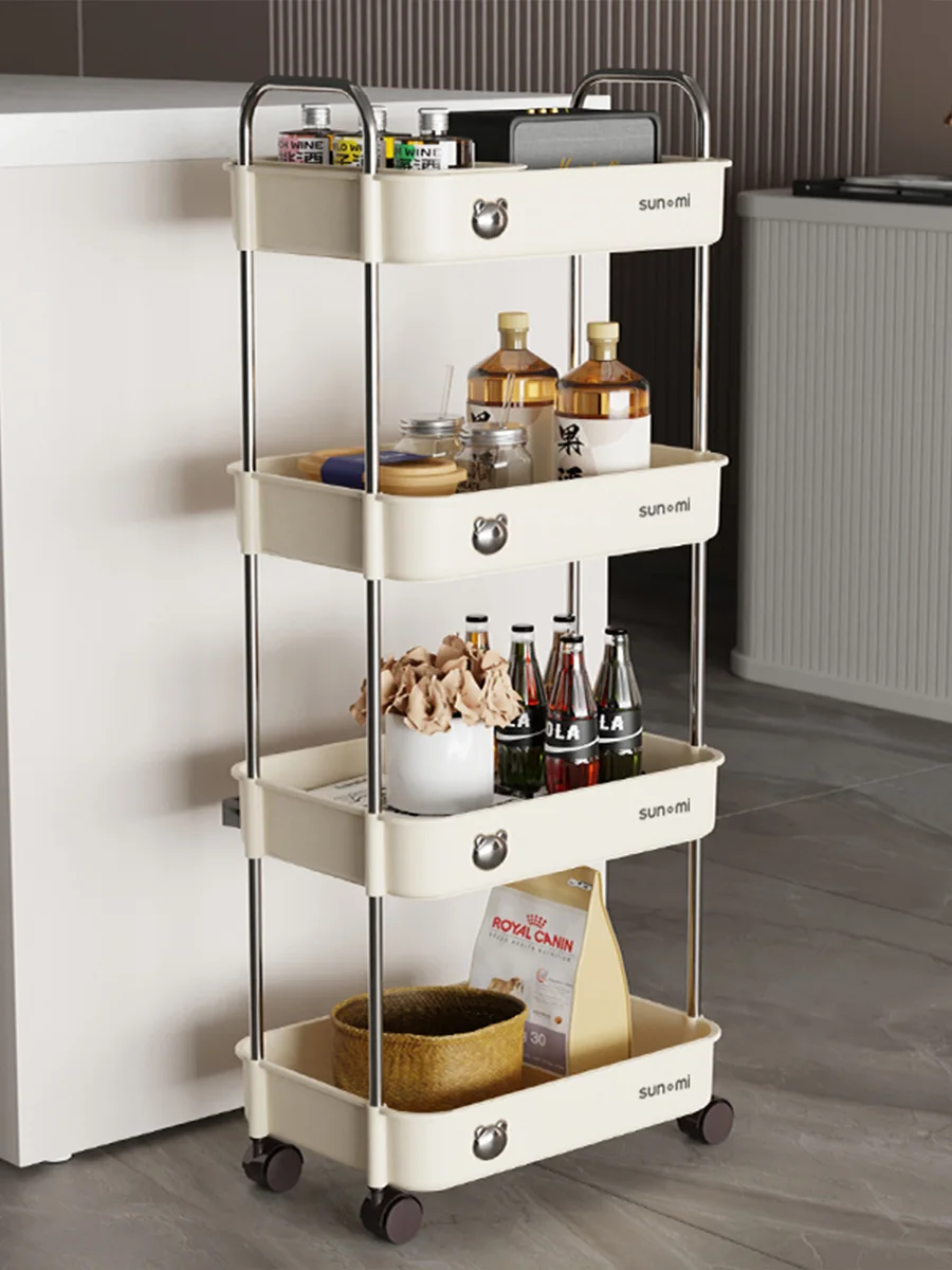 

trolley rack floor to ceiling multi-layer movable living room bathroom
