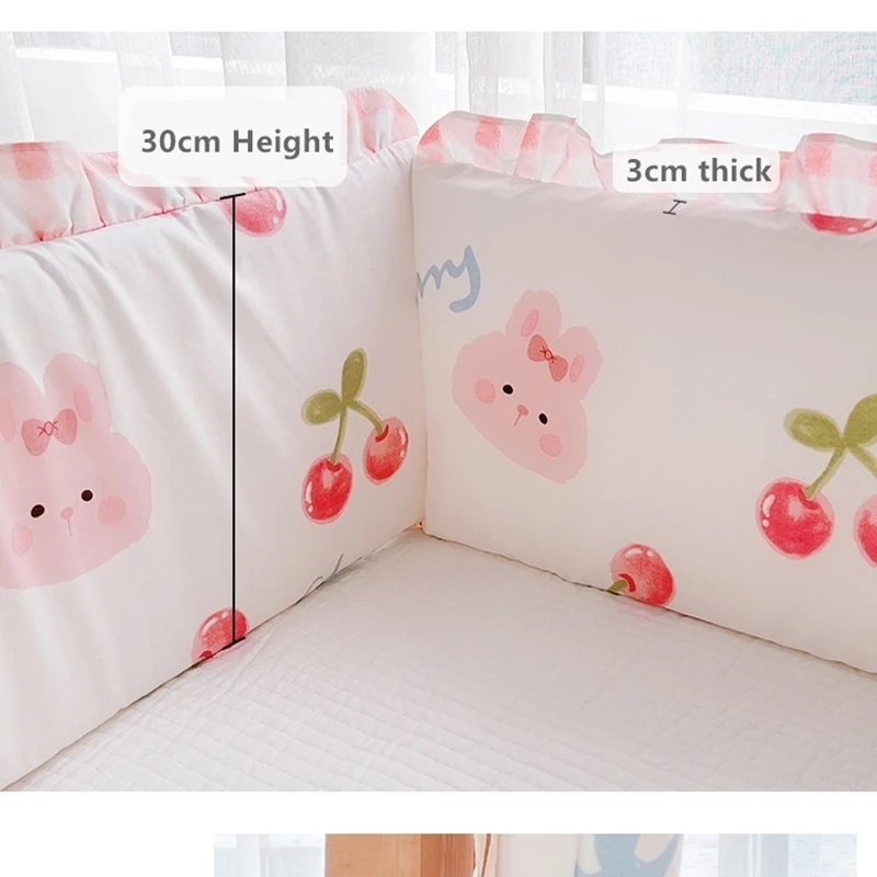 5Pcs Elephant Baby Bedding Set Cotton Bedroom Decor Baby Girl Boy Crib Bed Linens Bed Bumper (4Bumpers+Sheet)