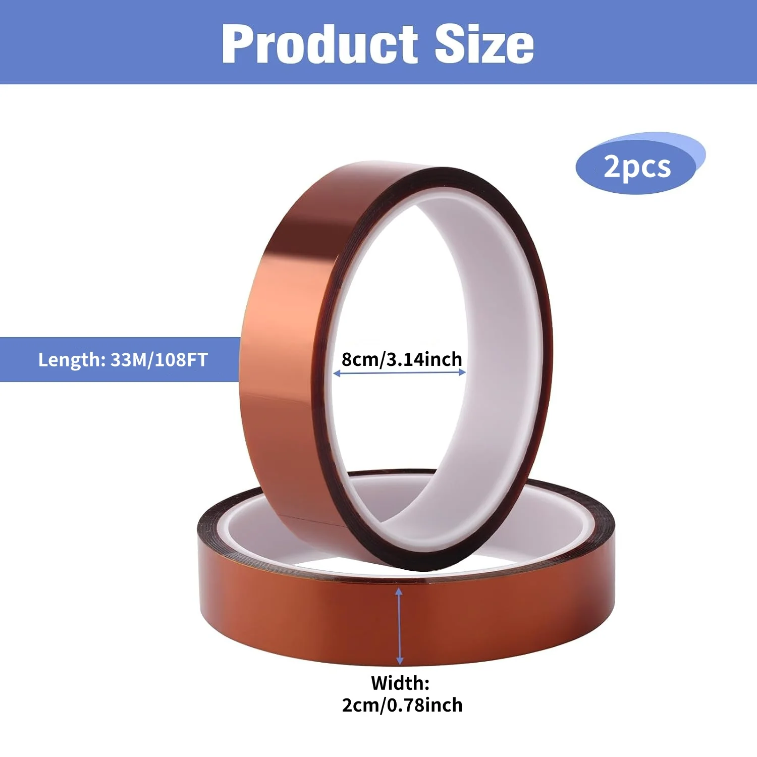 High Temperature Tape, Residue Free Heat Transfer Tape Used for Hot Press, Electronic Welding, Sublimation Printing, 1.18in X 10
