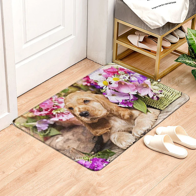 House entrance carpet Home doormat Animal oil painting style Room Foot mat bathroom non-slip mat Kitchen water absorption mat