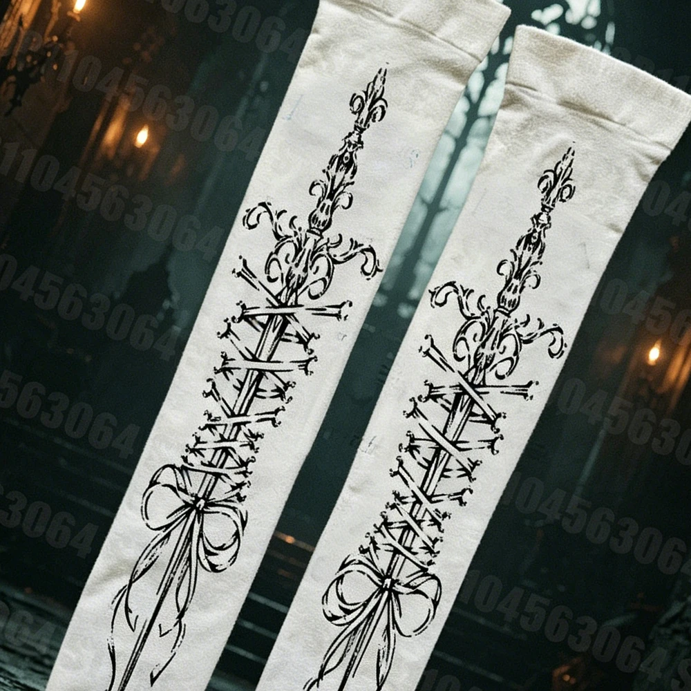 South Korea, simple daily DIY printing, multifunctional daily fashion, women's Y2K style elastic women's knee high socks