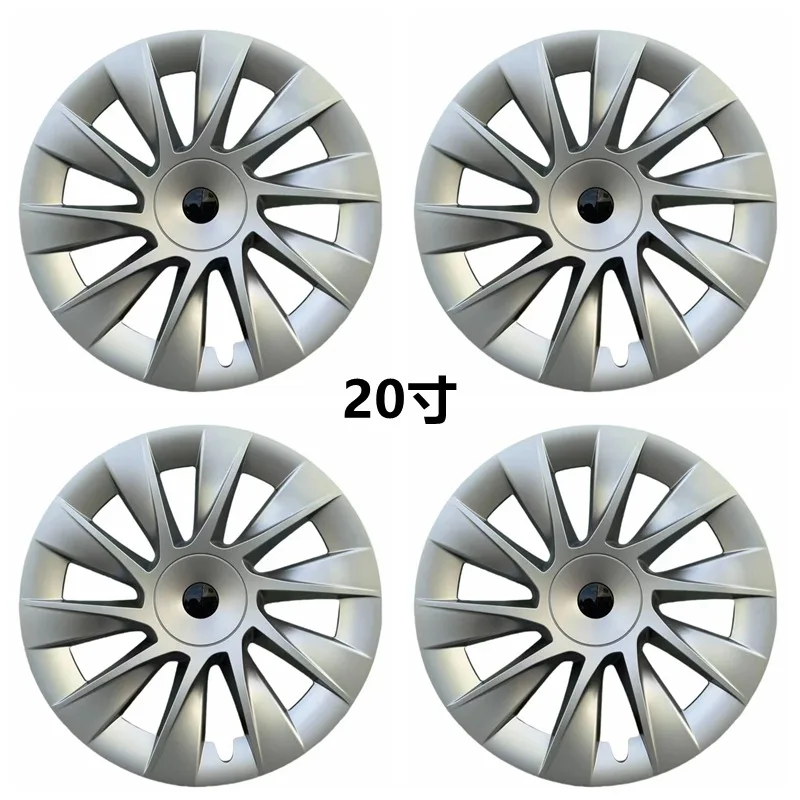 4PCS 20 Inch Whirlwind Style Wheel Hubcaps for Tesla Model Y, Rim Cover Protector Replacement Decorative Accessories