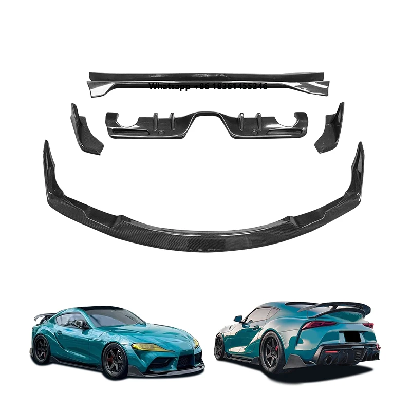 New Arrival AG Style Carbon Fiber Body Kit for Supra Car Front Lip Side Skirts Rear Diffuser Lip Vehicle Modification
