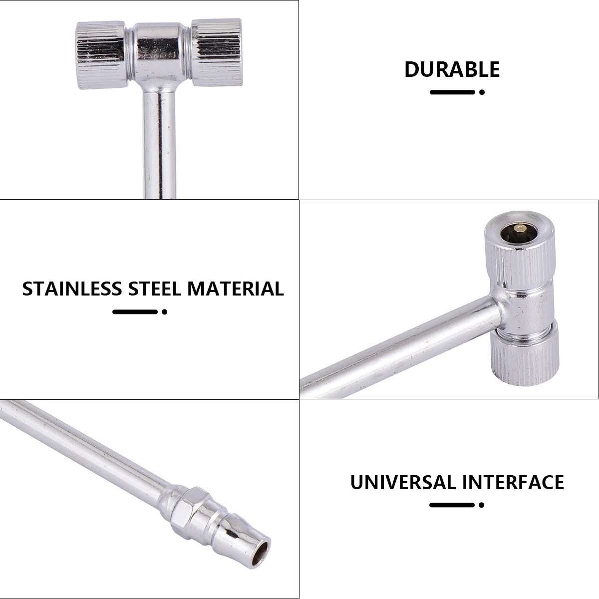 

1Pcs Multifunctional Inflation Head Durable Tire Inflator Easy Install Portable Connector for Various Tires Industrial