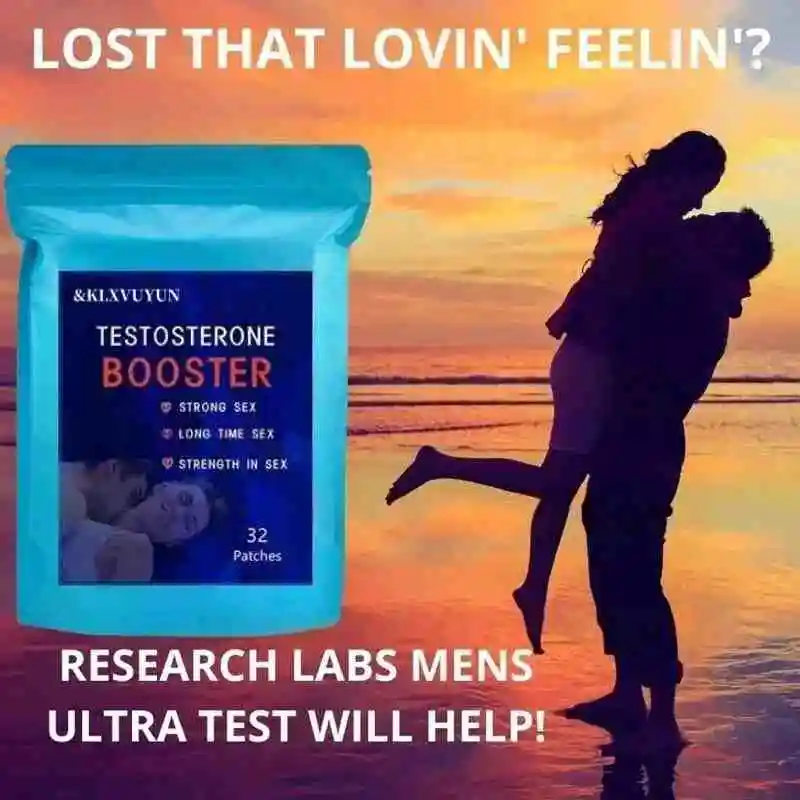 Testosterone Booster for Men with Horny Goat Weed, Maca Root Transdermal Patches Energy Stamina Strength 32 Patches