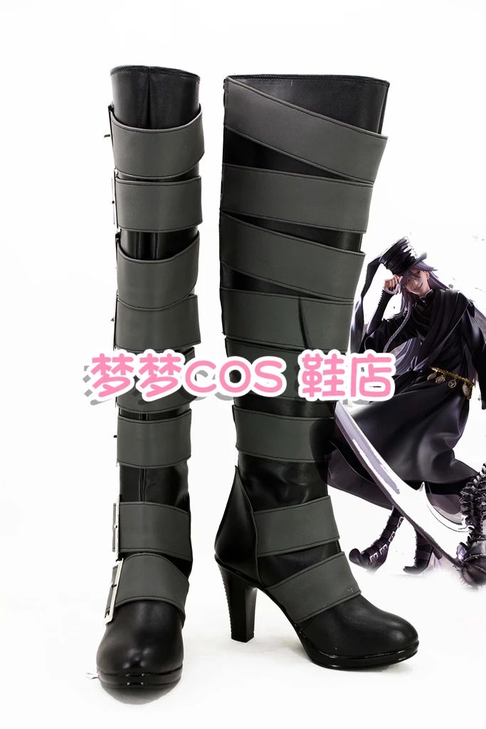 Anime Black Butler Under Taker Cosplay Shoes Kuroshitsuji Undertaker High Boots Halloween Costume Accessories Props