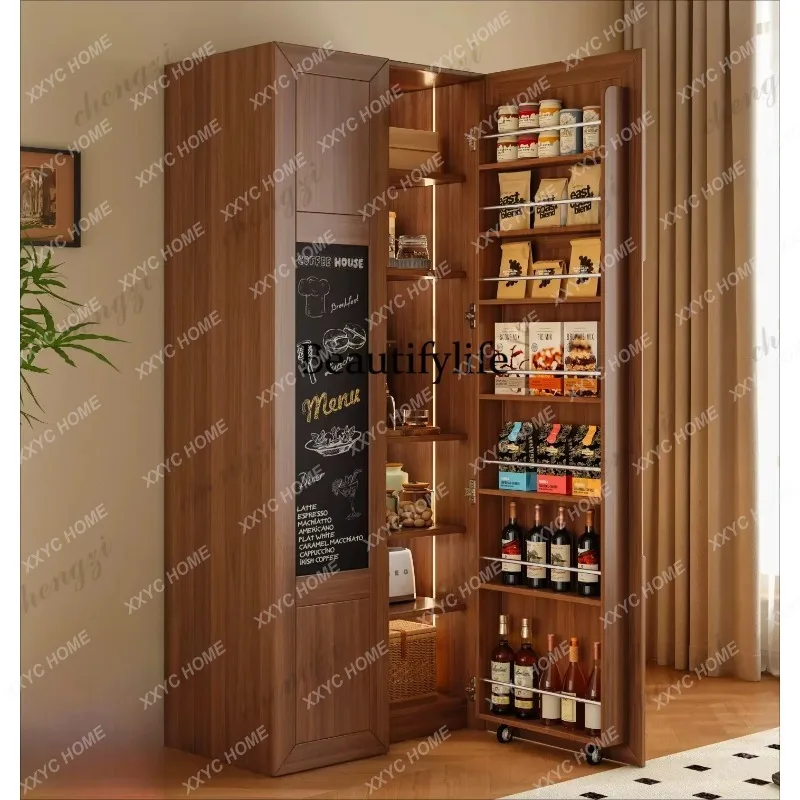 XX Solid wood dining side cabinet integrated storage against the wall, refrigerator storage cabinet, locker snack cabinet