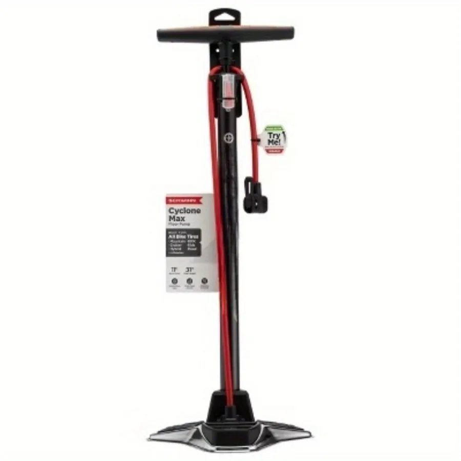 

Cyclone Max Floor Pump - Gray Floor pump with a max PSI of 160 for all bicycle tires.