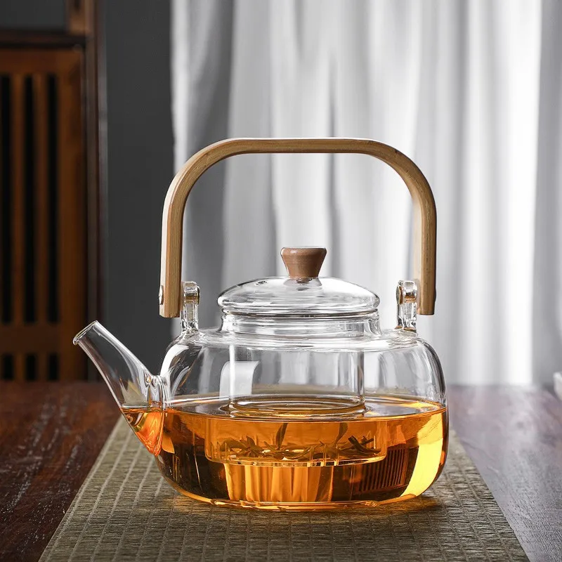 1000ml 34.5oz Glass Teapot Tea Kettle with Handle Transparent Kettle Kitchen Accessories 100ml Red Wine Decanter Wine Dispenser