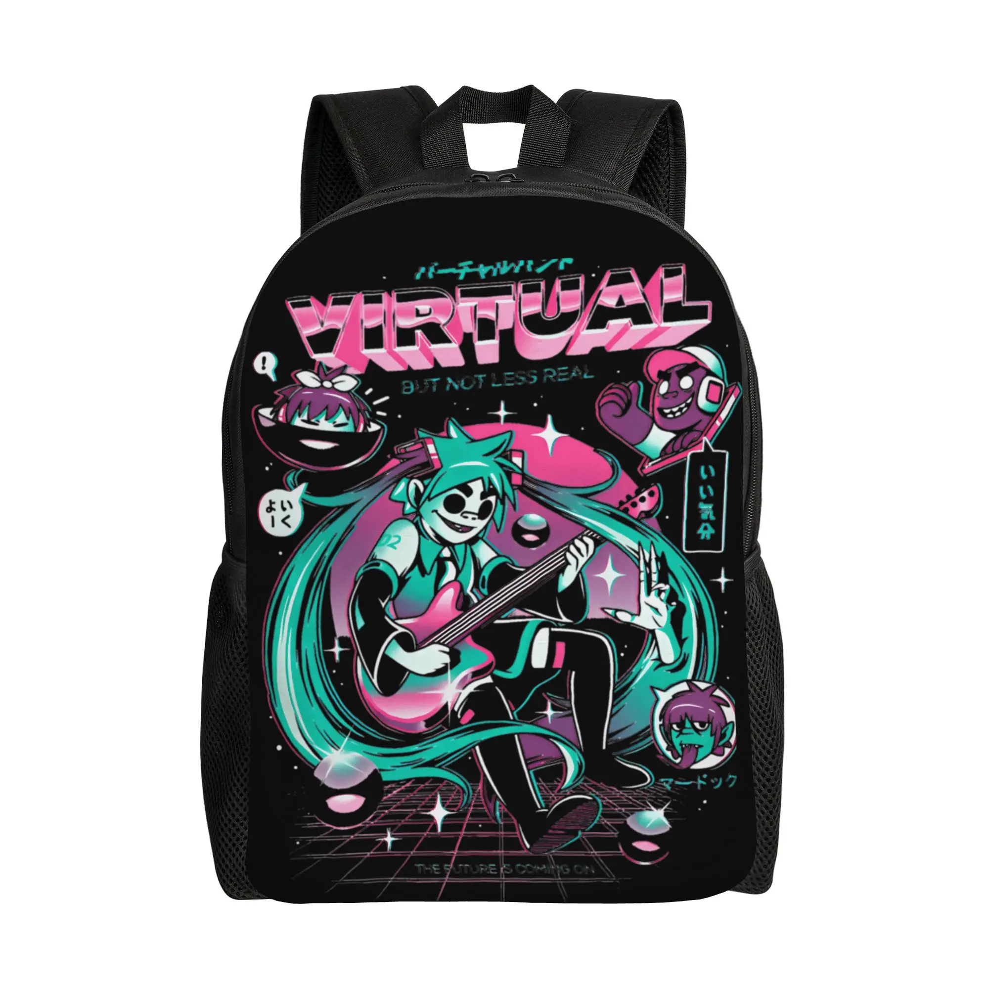 

Virtual Band Gorillaz Punk Rock Backpack Boy Girl Polyester Travel Backpacks Breathable Aesthetic School Bags Rucksack