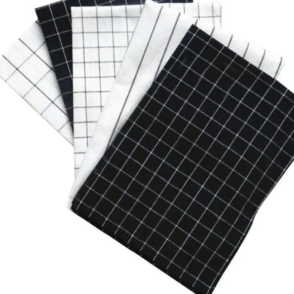 

Tea Towel 40x60cm Kitchen Towel Printed Durable Dish Cleaning Cloth Stripe Plaid Black Table Napkin Kitchen
