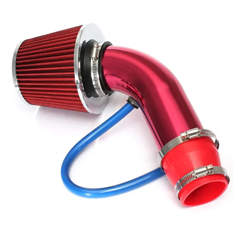 Sistema di aspirazione dell\'aria fredda universale da 76mm per auto da corsa Kit tubo di induzione Turbo in alluminio con ingresso filtro aria a cono